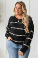 Dream With Me Striped Knit Sweater- Black & Ivory