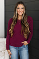 Endless Views Long Sleeve Top- Wine