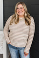 Interested In You Striped Sweater- Light Mocha & Oatmeal