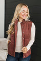 Moments Of Adventure Puffer Vest- Dark Terracotta