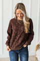 Worth Remembering Lightweight Pullover Top- Chocolate
