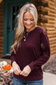 Simply Exceptional Floral Embroidered Top- Plum