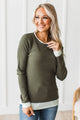 Your Best Interest Ribbed Long Sleeve Top- Deep Basil