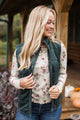 Moments Of Adventure Puffer Vest- Dark Teal Green