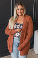 Feeling The Love Knit Cardigan- Orange Copper