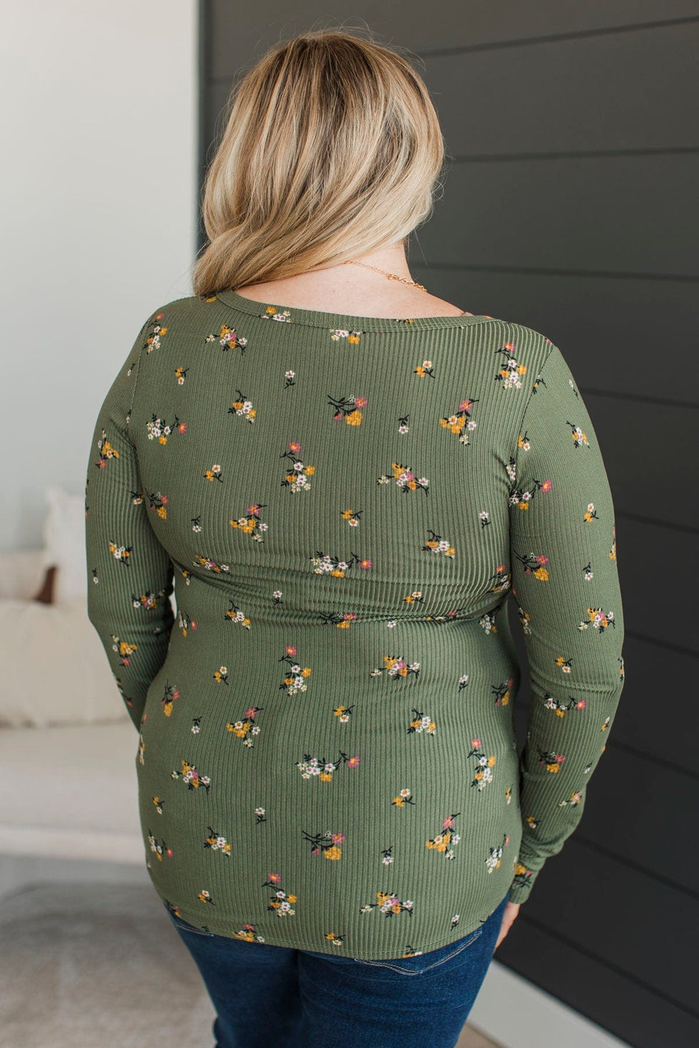 Really Simple Floral Henley Top