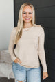 Sweet Kisses Striped Knit Sweater- Oatmeal