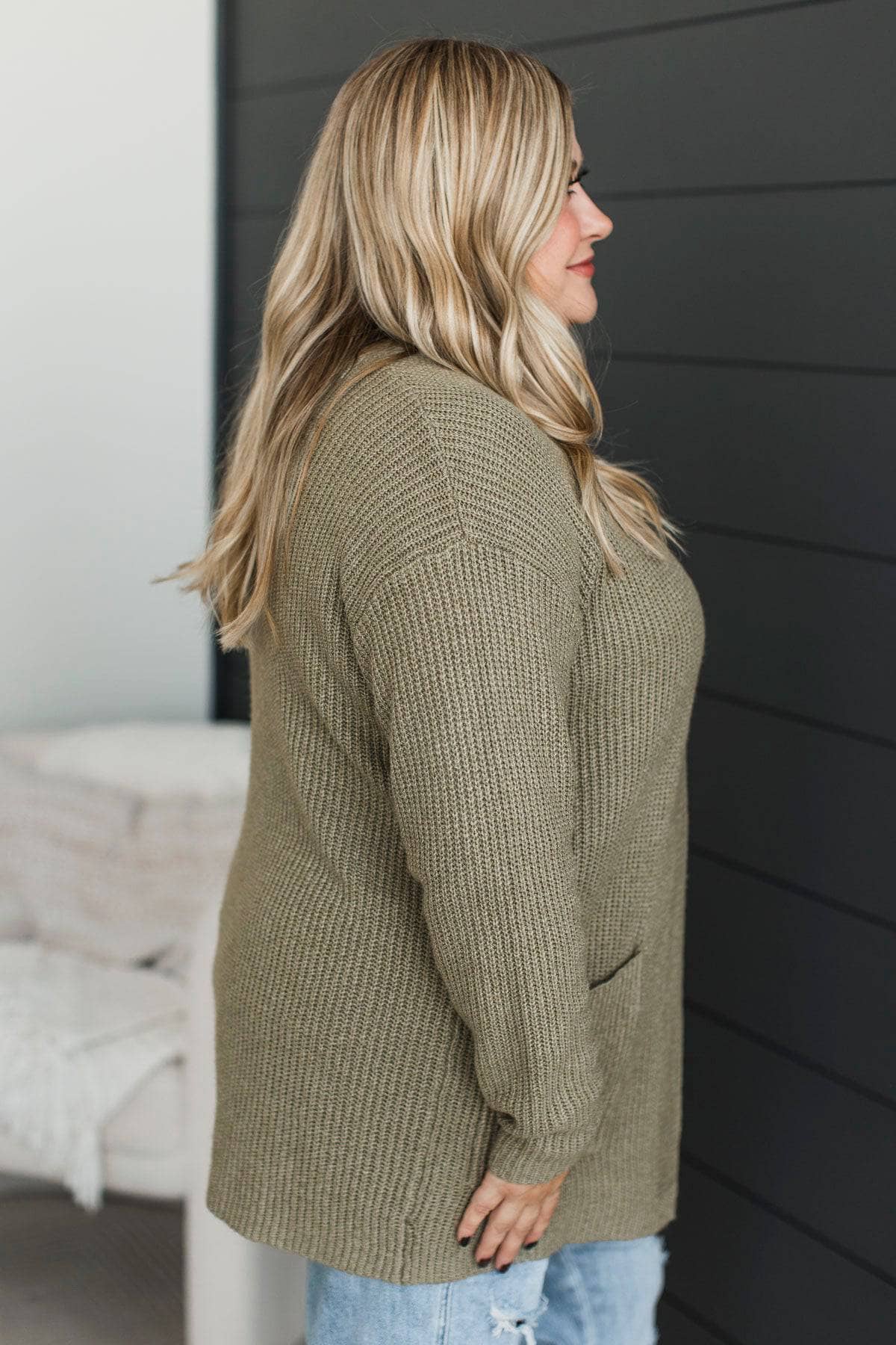 Take Me Places Knit Cardigan- Light Olive
