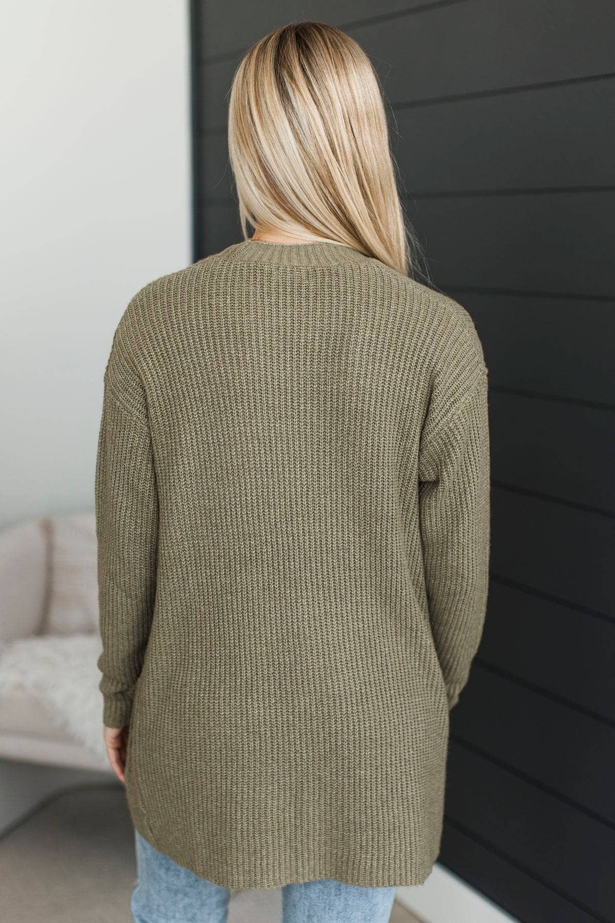 Take Me Places Knit Cardigan- Light Olive