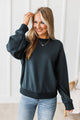 On The Run Pullover- Deep Teal Blue