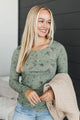 Real Love Lasts Floral Henley Top- Sage