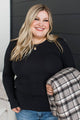 Miles Between Us Long Sleeve Top- Black