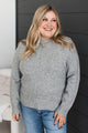 Creating My Happiness Knit Sweater- Heather Grey