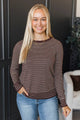 Important Lessons Striped Knit Sweater- Dark Plum