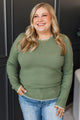 Stay Connected Contrast Knit Sweater- Dark Sage