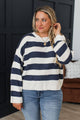 Nautical Breeze Relaxed Striped Sweater- Navy & Ivory