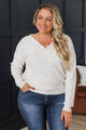Happy Hearts V-Neck Long Sleeve Top- Ivory