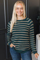 Certain About Us Striped Knit Sweater- Teal