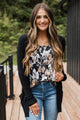 Comfortable With Myself Knit Cardigan- Black