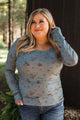 Feeling Hopeful Long Sleeve Floral Top- Denim