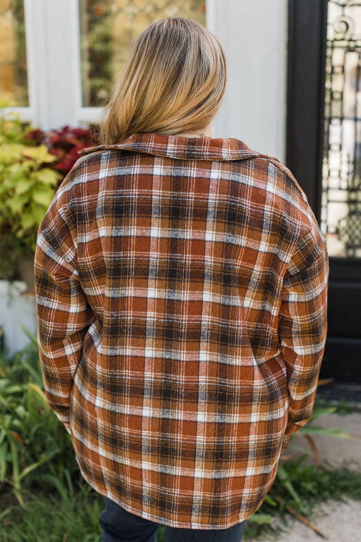 Campfire Nights Plaid Jacket- Copper