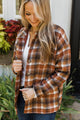 Campfire Nights Plaid Jacket- Copper