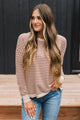 Big Statements Striped Knit Sweater- Ivory & Copper
