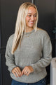 Humor Me Two-Tone Knit Sweater- Light Grey