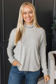 In The City Turtleneck Top- Heather Grey