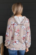 Perfectly Sweet Hooded Floral Top- Taupe