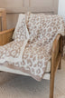Taupe Leopard Plush Knit Blanket