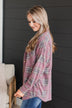 All In Plaid Button Top- Vintage Red