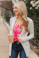 Comfortable With Myself Knit Cardigan- Off-White