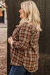 Big Expectations Plaid Button Top- Brown