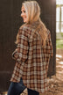 Big Expectations Plaid Button Top- Brown