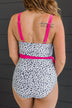 Beach Party One-Piece Swimsuit- Pink & Off-White Dalmatian