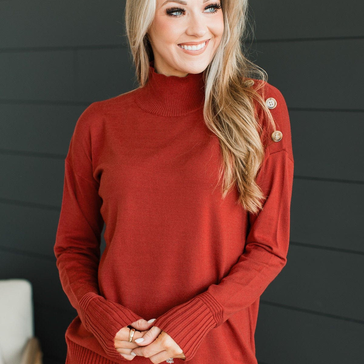 Always Your Girl Knit Sweater- Dark Rust – The Pulse Boutique
