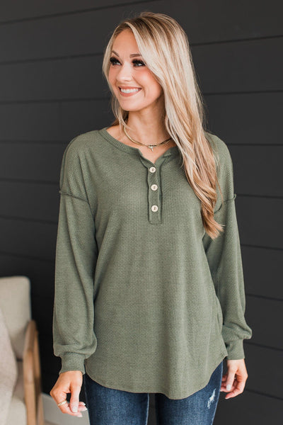 Hopeful Dreaming Knit Top- Olive – The Pulse Boutique