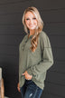 Hopeful Dreaming Knit Top- Olive