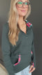Easy To Love Quarter Zip Hoodie- Hunter Green
