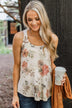 After Your Heart Floral Tank Top- Ivory