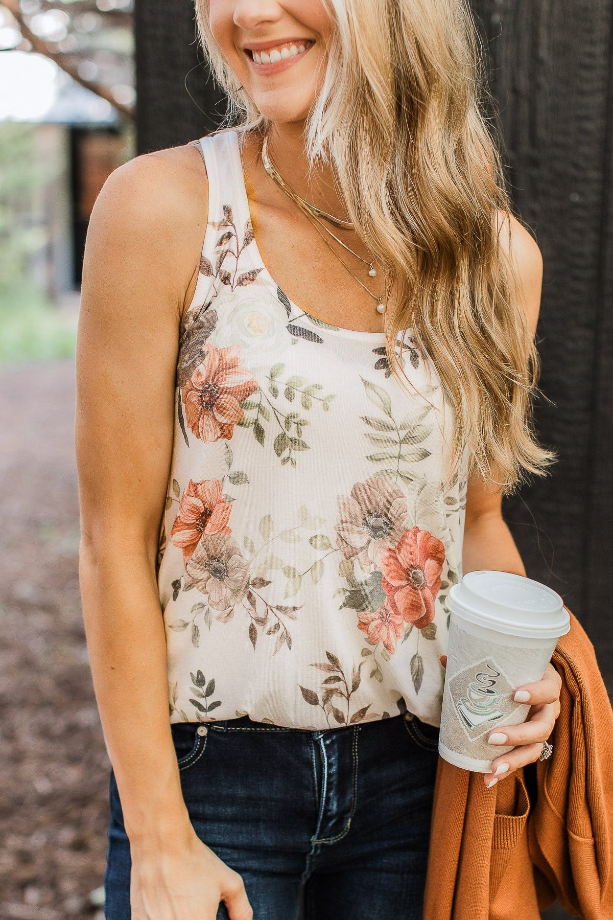 After Your Heart Floral Tank Top Ivory The Pulse Boutique