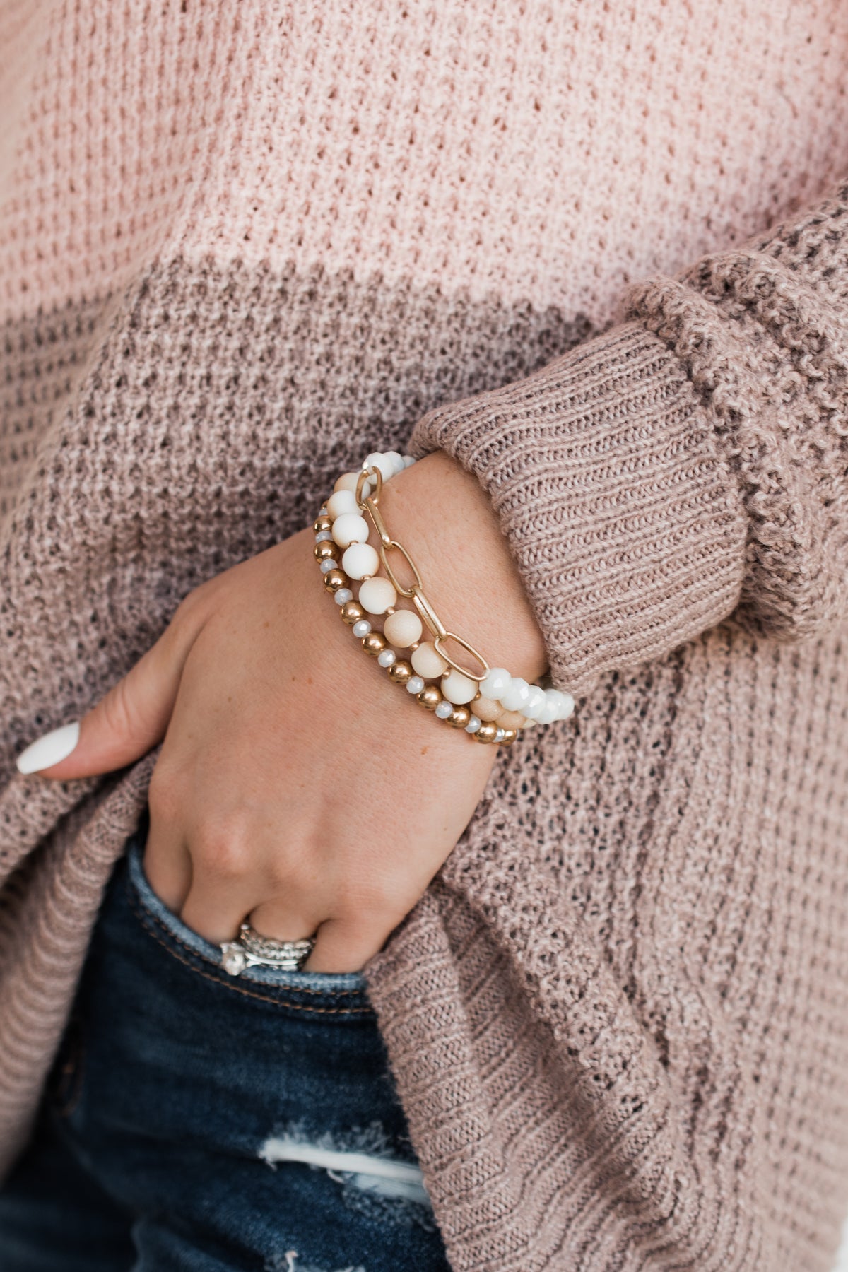 Natural Looks Bracelet Set- Ivory