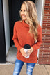 Thinking About You Cowl Neck Sweater- Burnt Orange