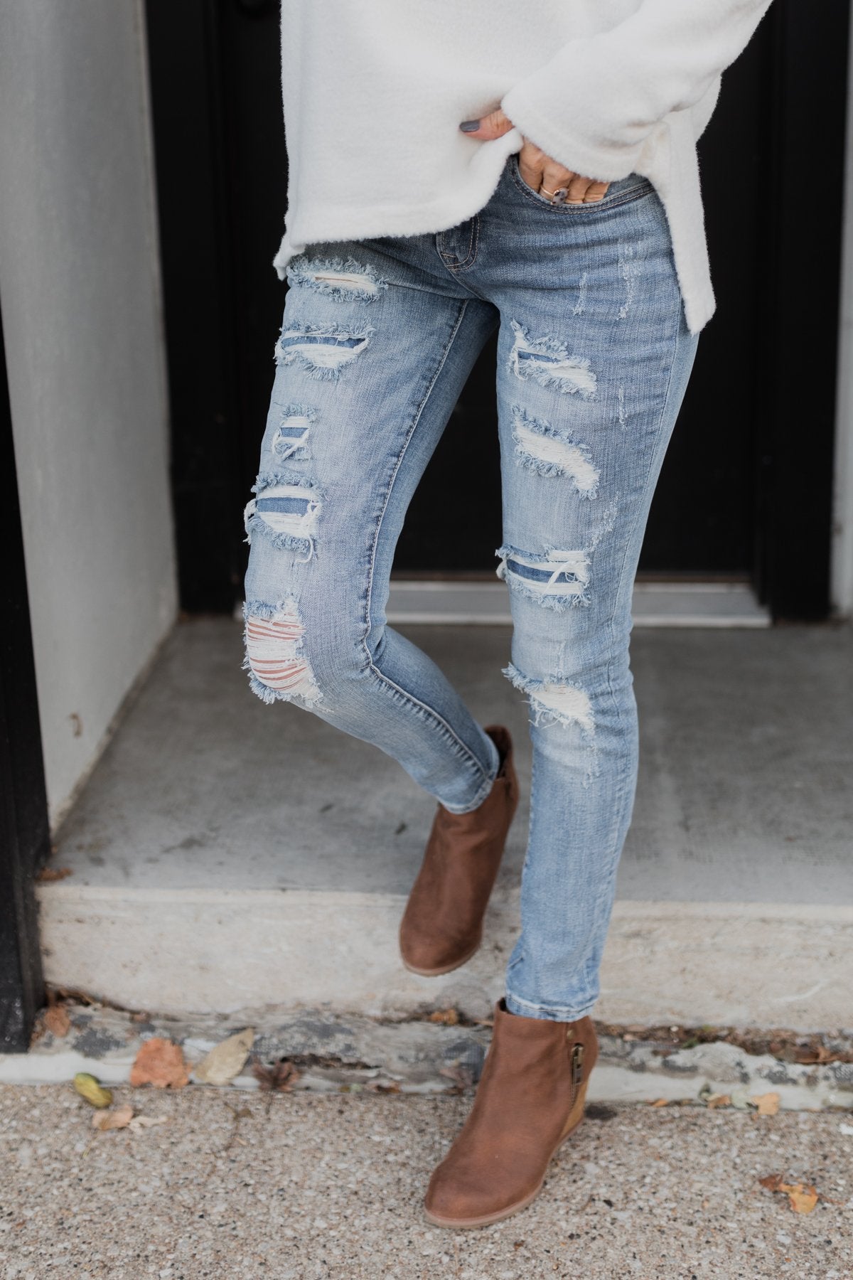 C'est Toi Distressed Skinny Jeans- Ophelia Wash