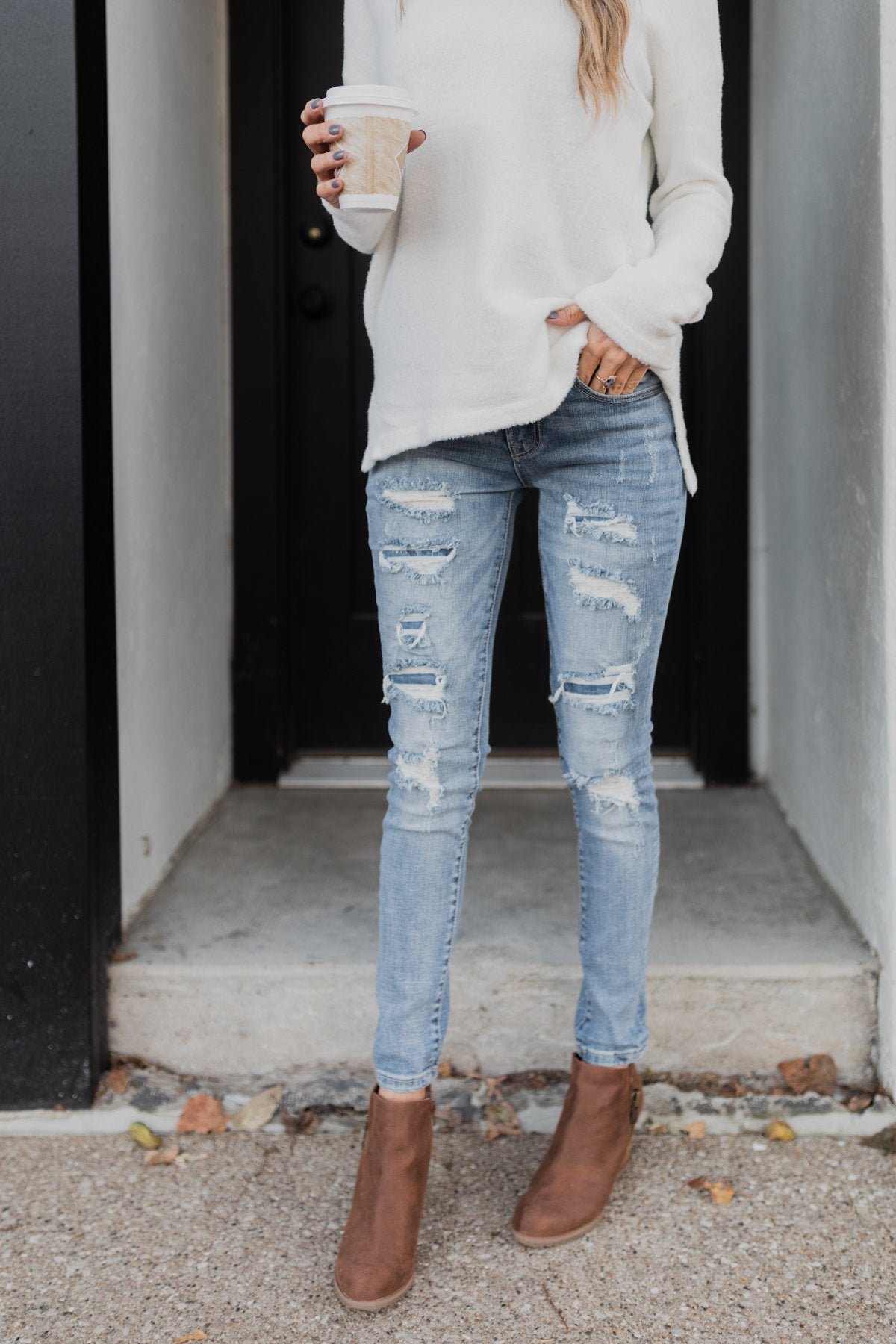 C'est Toi Distressed Skinny Jeans- Ophelia Wash