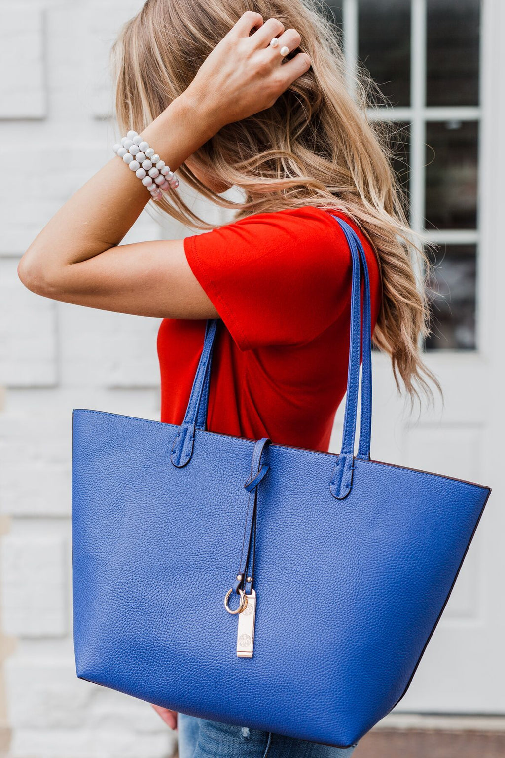 Reversible Tote- Royal Blue/Dark Fuchsia - Main Image
