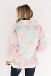 Quarter Zip Tie Dye Sherpa- Cotton Candy
