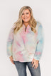 Quarter Zip Tie Dye Sherpa- Cotton Candy