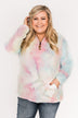 Quarter Zip Tie Dye Sherpa- Cotton Candy